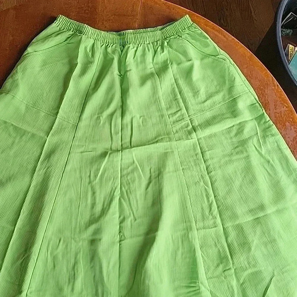 Maggie Sweet Spring Green A line Pocket Skirt Size 1X Petite - Picture 6 of 8